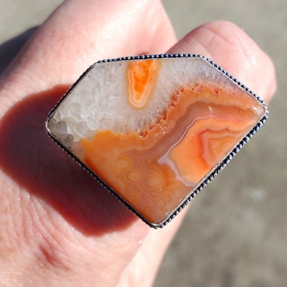 New Botswana Agate 925 Silver Statement Ring. - Picture 1 of 9